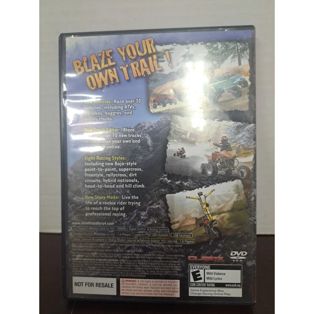 2006 Playststion 2 ATV 4 Offroad Fury Game